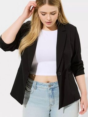 Torrid Black Chelsea Studio Lux Ponte Blazer Size 1X